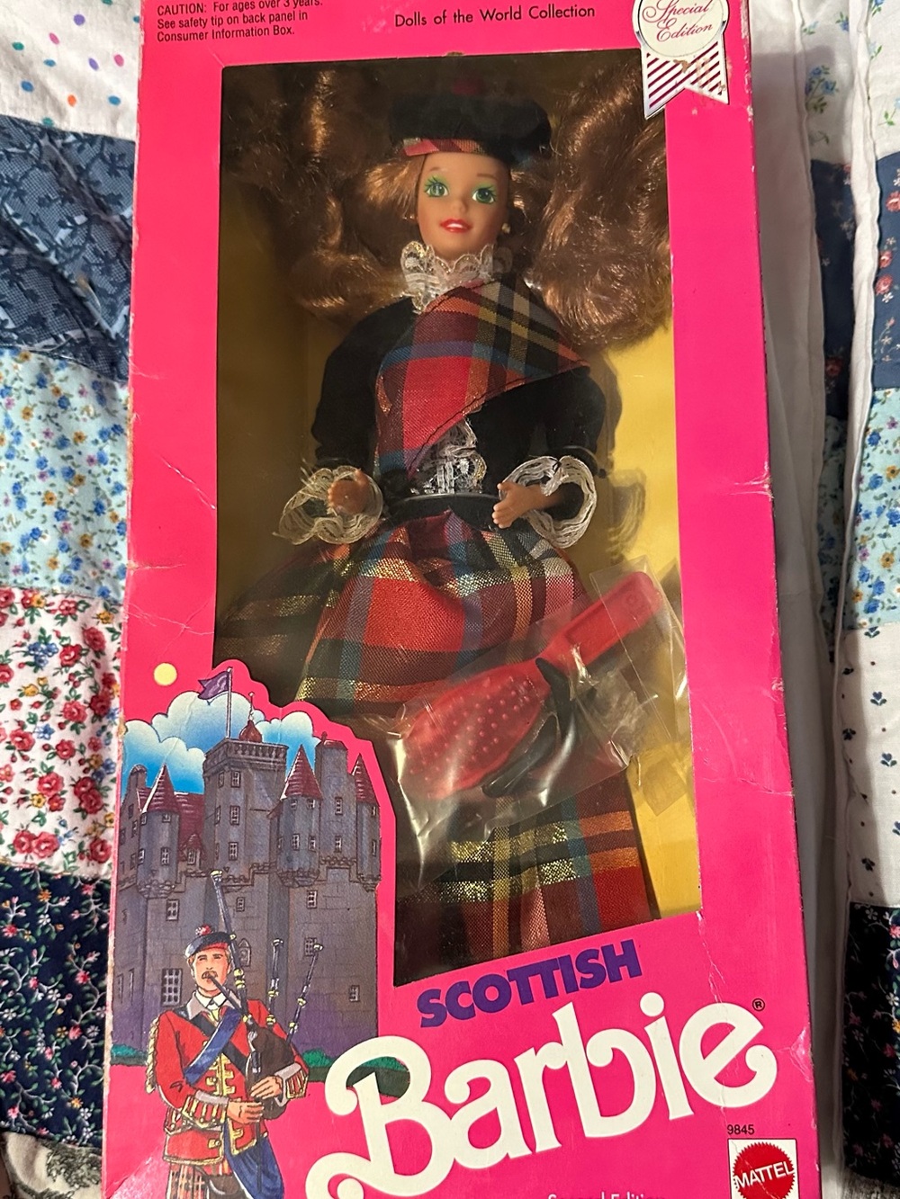 Mattel Scottish Barbie in Cream, Red, Blue & Black Outfit